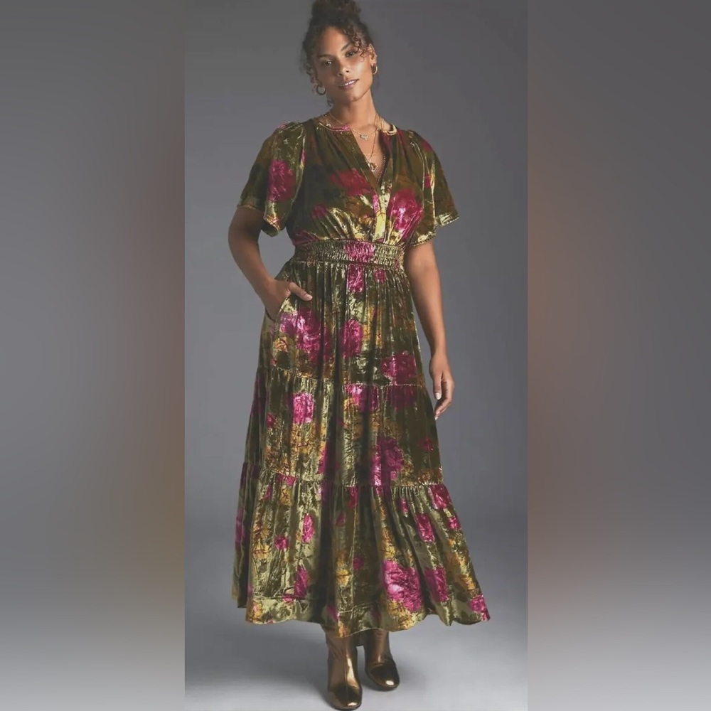 NWT Anthropologie Somerset Maxi Dress - Velvet Edition